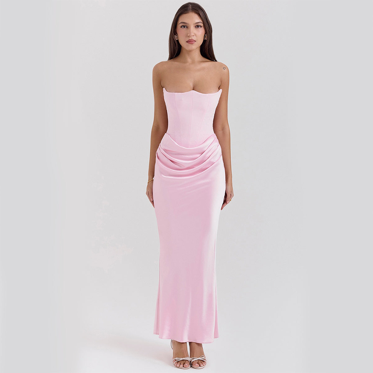 Slim Backless Tube Top Long Dress – Sexy Party & Evening Wear for Women