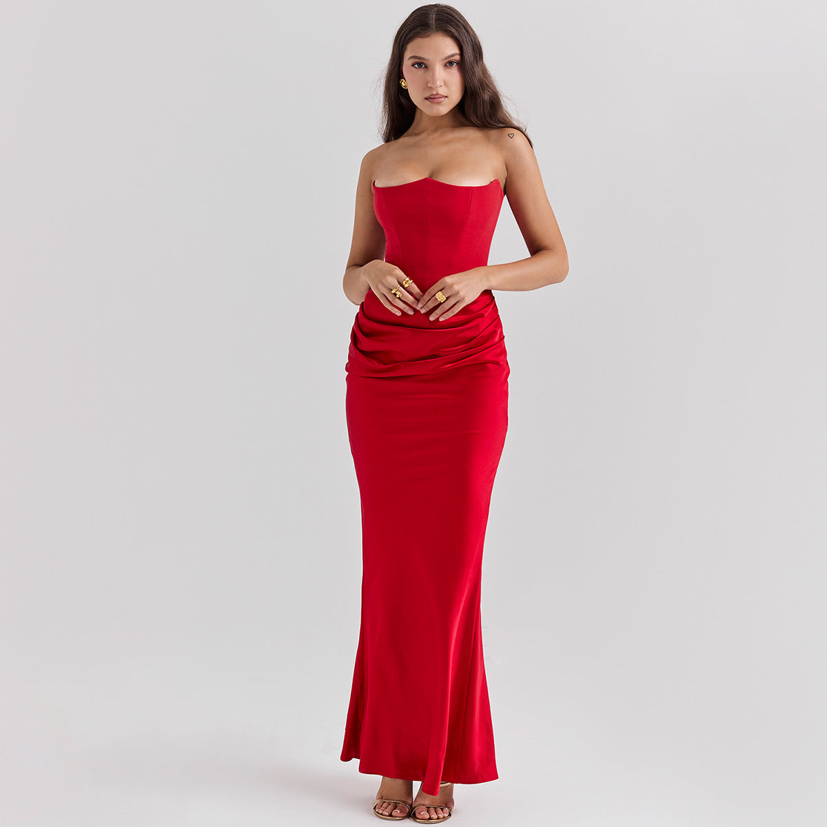 Slim Backless Tube Top Long Dress – Sexy Party & Evening Wear for Women